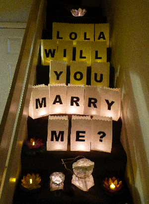 Printed Letters Candle Bags WILL YOU MARRY ME?